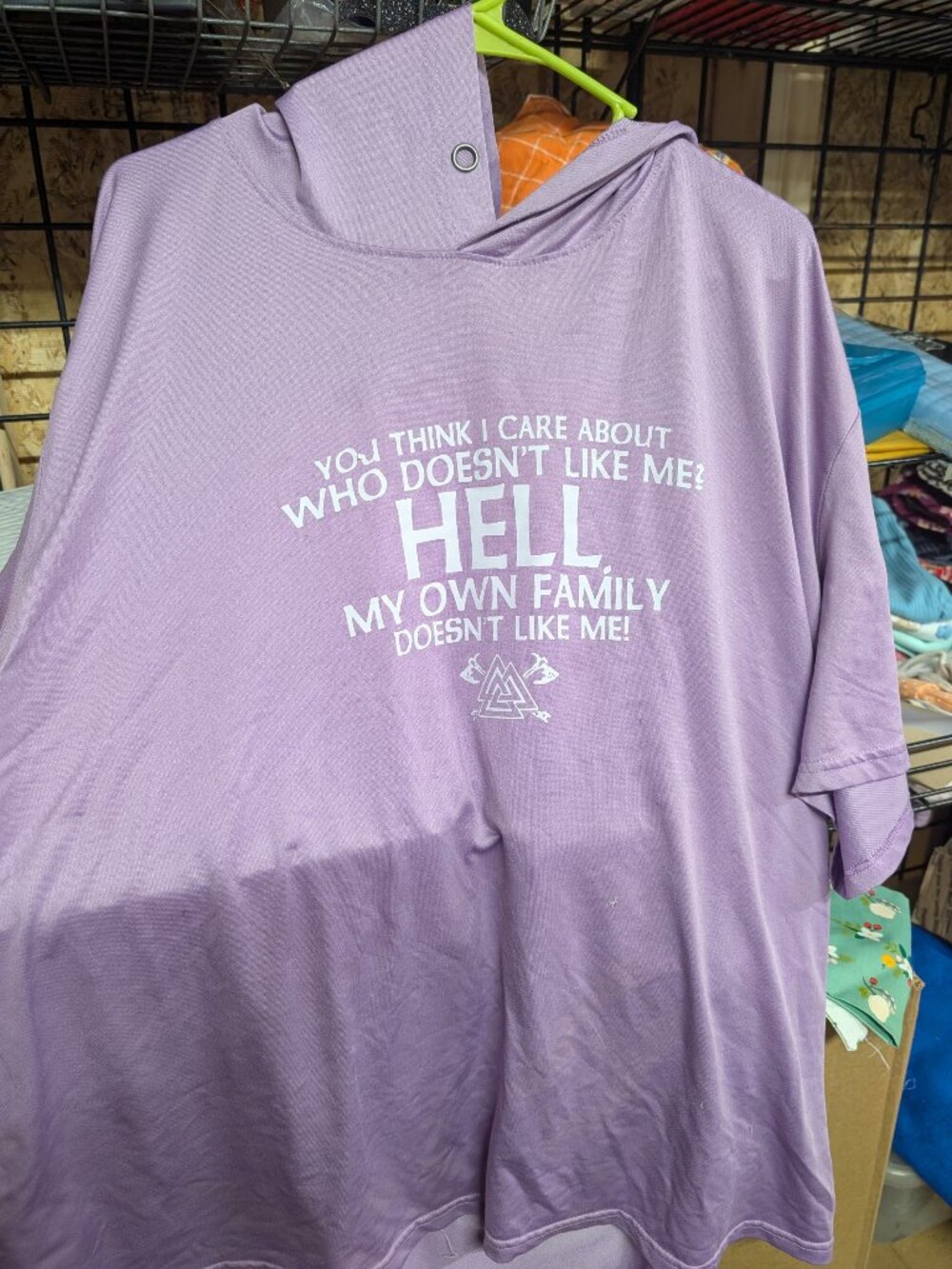 Purple Graphic Short Sleeve Shirt with Hood - 25% Off When You Bundle 5+ Items
